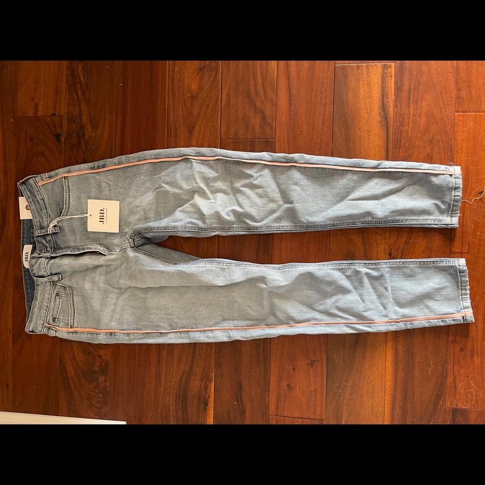 NWT JBD Pink Trim Light Wash Jeans